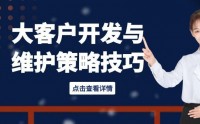大客戶開(kāi)發(fā)與維護(hù)策略技巧
